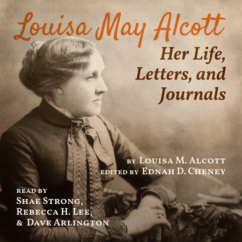 Audiobook Cover image featuring a vintage profile photo of Louisa May Alcott.